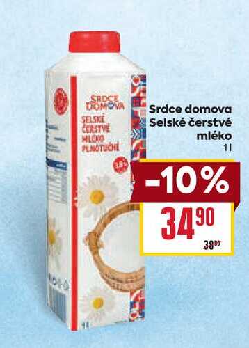 Srdce domova Selské čerstvé mléko 1l