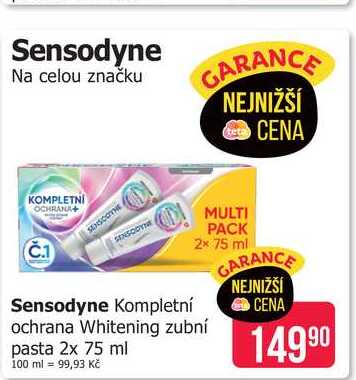 Sensodyne Kompletní ochrana Whitening zubní pasta 2x 75 ml 