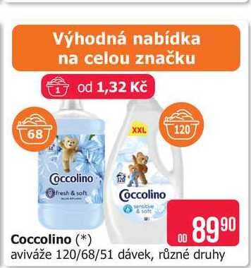 Coccolino aviváž 51 dávek, různé druhy
