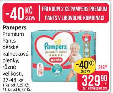 Pampers PremiumPants dětské kalhotkové plenky, různé velikosti, 27-48 ks 