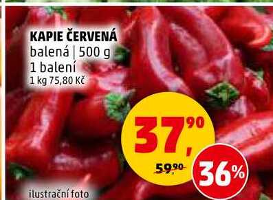 KAPIE ČERVENÁ balená 500 g 1 balení 1 kg 75,80 Kč ilustrační foto 3790 59,90 (36%) 