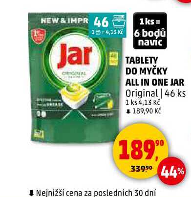 TABLETY DO MYČKY ALL IN ONE JAR Original, 46 ks 