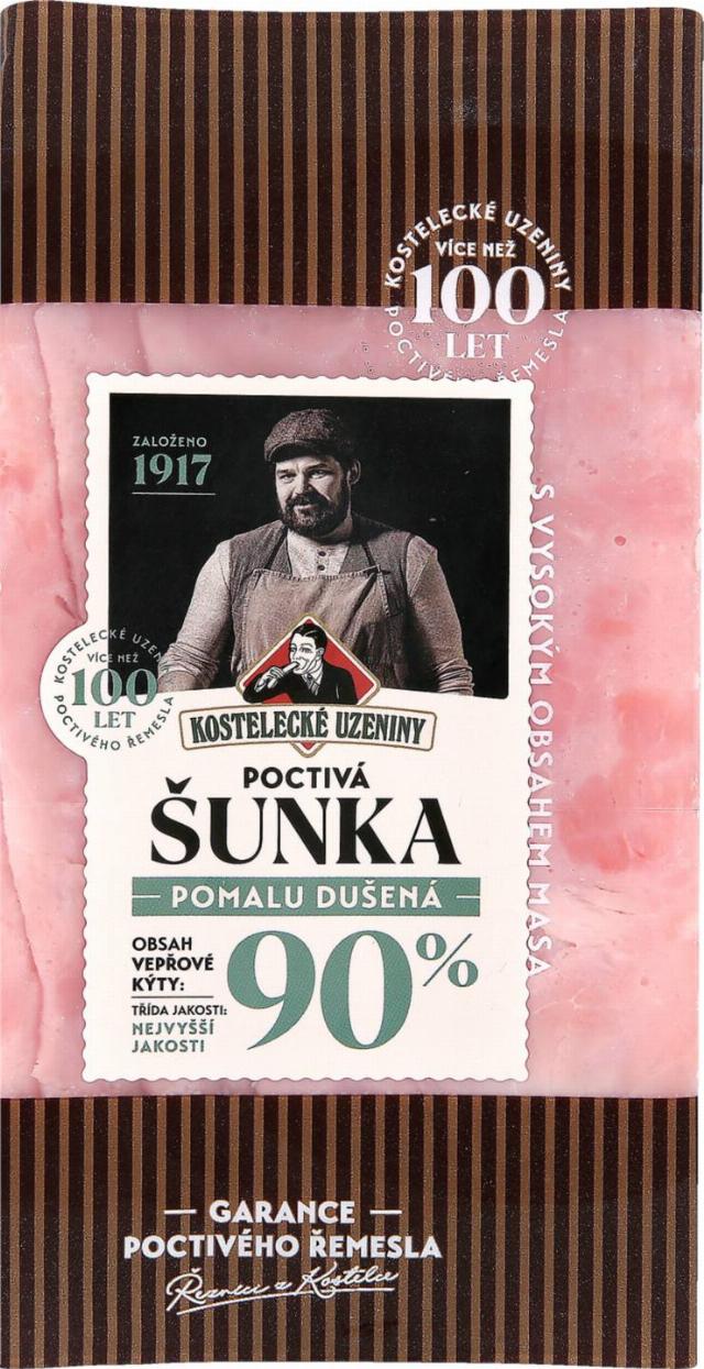 Kostelecké uzeniny Poctivá šunka pomalu dušená