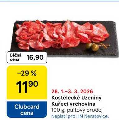 Kostelecké Uzeniny Kuřecí vrchovina, 100 g