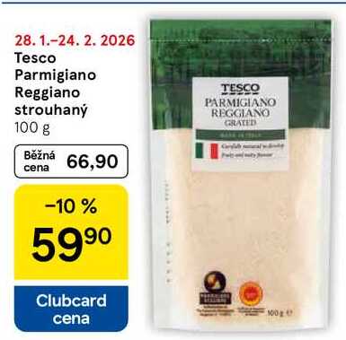 Tesco Parmigiano Reggiano strouhaný, 100 g