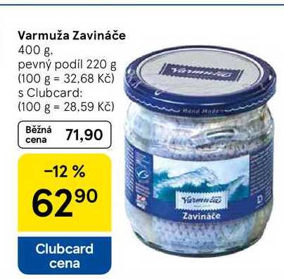 Varmuža Zavináče, 400 g. pevný podíl 220 g