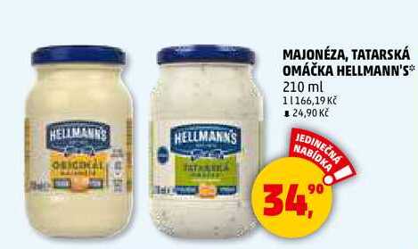 TATARSKÁ OMÁČKA HELLMANN'S, 210 ml