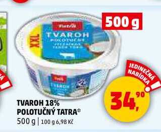 TVAROH 18% POLOTUČNÝ TATRA, 500 g