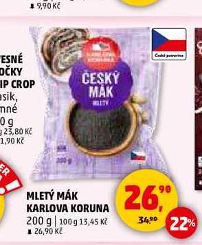 MLETÝ MÁK KARLOVA KORUNA, 200 g