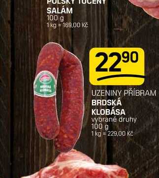 BRDSKÁ KLOBÁSA vybrané druhy 100 g