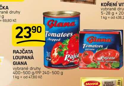 RAJČATA LOUPANÁ GIANA vybrané druhy 400-500 g/PP 240-500 g 