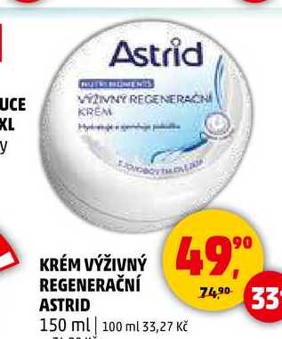 KRÉM VÝŽIVNÝ REGENERAČNÍ ASTRID, 150 ml 