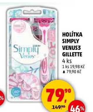 HOLÍTKA SIMPLY VENUS3 GILLETTE, 4 ks