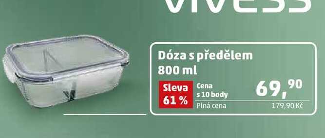 Dóza s předělem 800 ml 