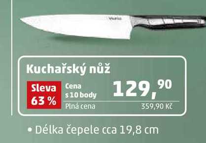 Kuchařský nůž Délka čepele cca 19,8 cm 