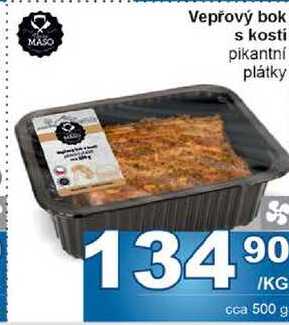 Vepřový bok s kosti pikantní plátky 1kg
