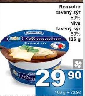 Romadur tavený sýr 50% 125g