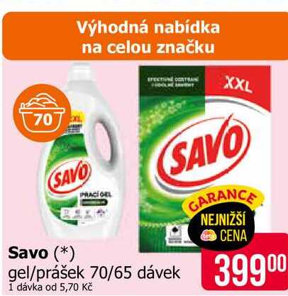 Savo gel/prášek 70/65 dávek 