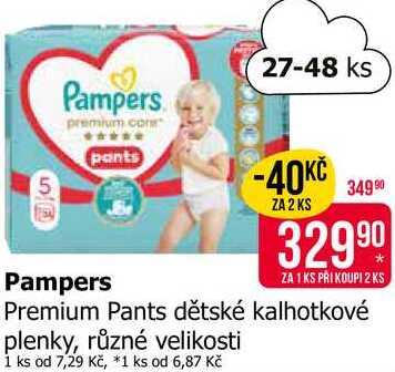 Pampers Premium Pants dětské kalhotkové plenky, různé velikosti 