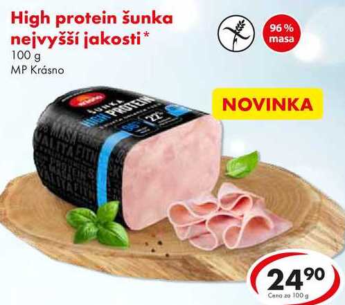 High protein šunka nejvyšší jakosti, 100 g