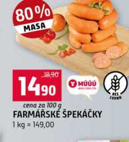 FARMÁŘSKÉ ŠPEKÁČKY 100g