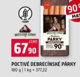 POCTIVÉ DEBRECÍNSKÉ PÁRKY 180 g