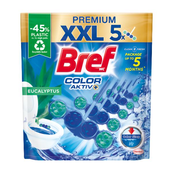 Bref Color Aktiv Eucalyptus tuhý WC blok, 5x 50 g