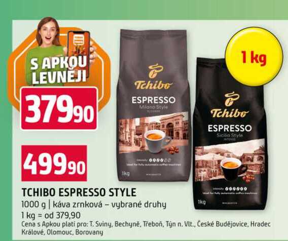 TCHIBO ESPRESSO STYLE 1000 g káva zrnková vybrané druhy