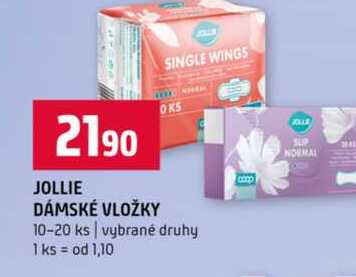 JOLLIE SINGLE WINGS OKS DÁMSKÉ VLOŽKY 10-20 ks vybrané druhy