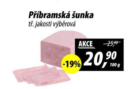 Příbramská šunka tř. jakosti výběrová, 100 g