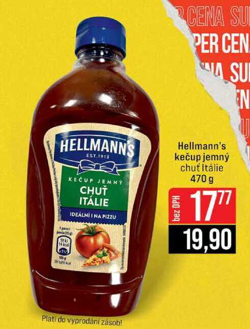 Hellmann's kečup jemný chuť Itálie 470 g
