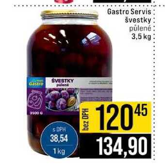 Gastro Servis švestky půlené 3,5 kg