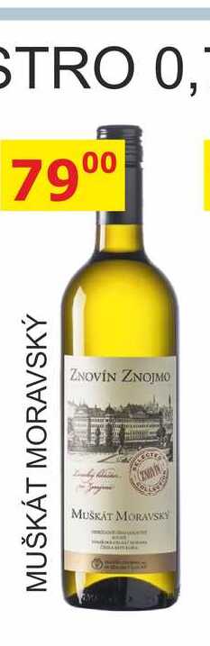 ZNOVÍN ZNOJMO 0,75L MUŠKÁT MORAVSKÝ
