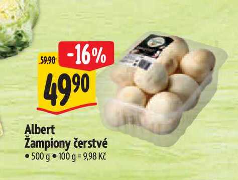  Albert Žampiony čerstvé 500 g 