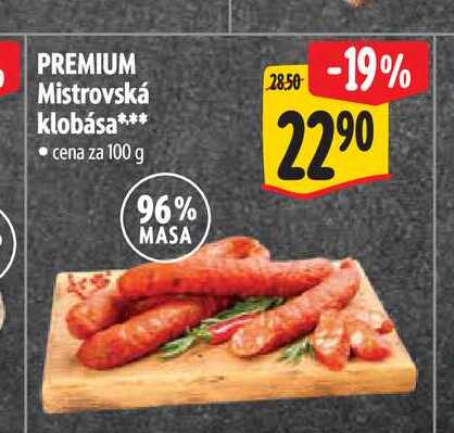 PREMIUM Mistrovská klobása 100 g