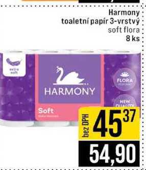 Harmony toaletní papír 3-vrstvý soft flora 8ks