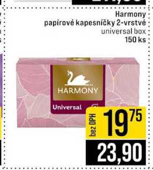 Harmony papírové kapesníčky 2-vrstvé universal box 150 ks 