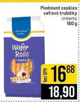 Piedmont cookies vaflové trubičky creamy 160 g