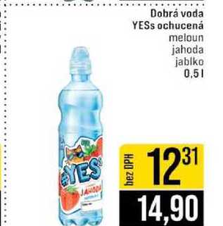 Dobrá voda YESS ochucená meloun jahoda jablko 0,5l