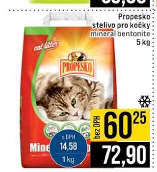 Propesko stelivo pro kočky mineral bentonite 5 kg 