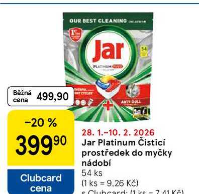 Jar Platinum Čisticí prostředek do myčky nádobí, 54 ks 