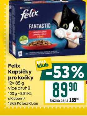 Felix Kapsičky pro kočky 12× 85 g