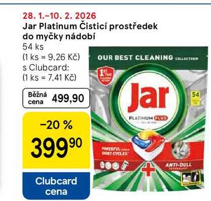 Jar Platinum Čisticí prostředek do myčky nádobí, 54 ks