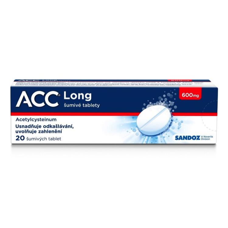 ACC ® Long 600 mg 20 šumivých tablet na vlhký kašel, usnadňuje vykašlávání
