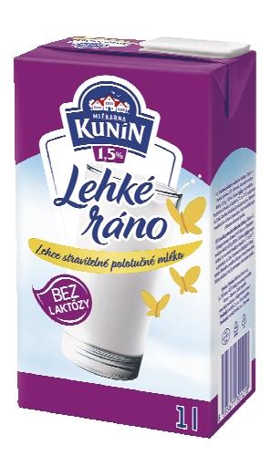 Kunín Lehké ráno Mléko UHT 1,5%, 1 l