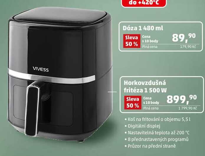 Horkovzdušná fritéza 1 500 W