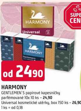 HARMONY GENTLEMEN'S papírové kapesníčky parfémované 10x 10 ks 
