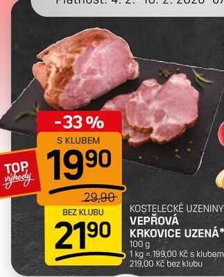 VEPŘOVÁ KRKOVICE UZENÁ 100 g 
