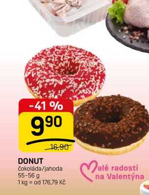 DONUT čokoláda/jahoda 55-56 g