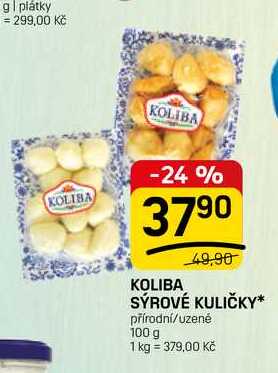 KOLIBA SÝROVÉ KULIČKY přírodní/uzené 100 g
